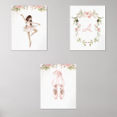 Brownette ballerina prints blush roze meisjeskamer (Voorkant)
