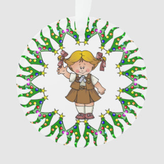 Brownie Blonde Hair Tree Wreath Ornament