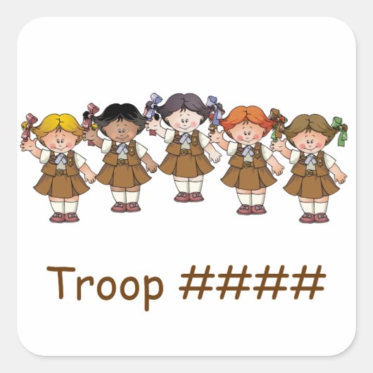 Brownie Groep Vierkante Sticker (Voorkant)