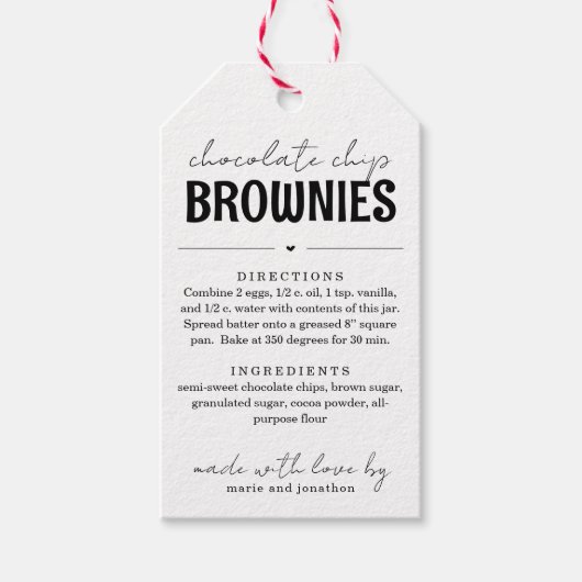 Brownie Mix in een Jar Gift Cadeaulabel (Voorkant)