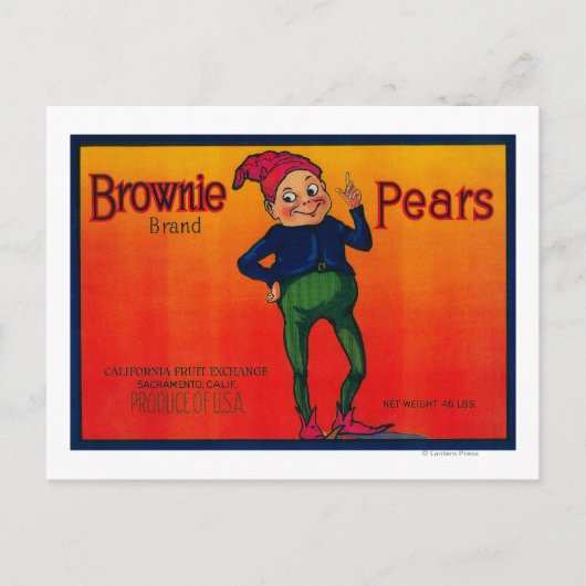 Brownie Pear-label Briefkaart (Voorkant)