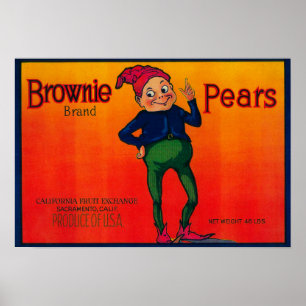 Brownie Pear-label Poster