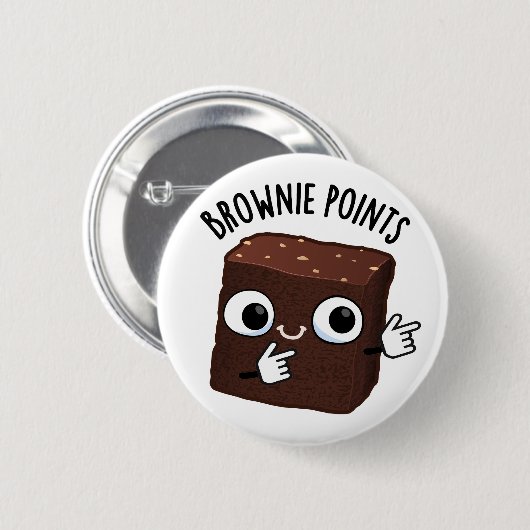 Brownie Points Funny Snack Pun  Ronde Button 5,7 Cm (Voorkant /achterkant)