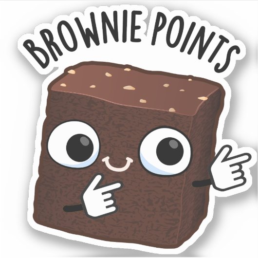 Brownie Points Funny Snack Pun  Sticker (Voorkant)
