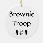 Brownie Scout Sled Brunette Keramisch Ornament (Achterkant)