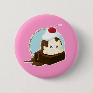 Brownie Sundae Ronde Button 5,7 Cm