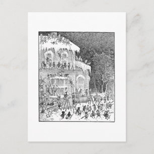 Brownies Decorating House for Winter Briefkaart