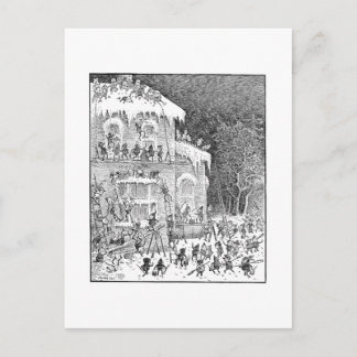 Brownies Decorating House for Winter Briefkaart