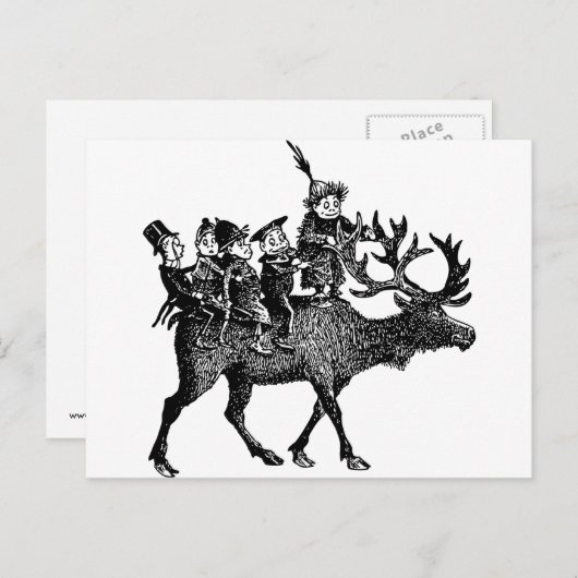 Brownies die Reindeer gebruiken Briefkaart (Voorkant / Achterkant)