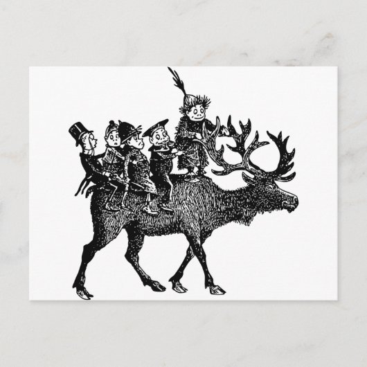 Brownies die Reindeer gebruiken Briefkaart (Voorkant)