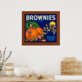 Brownies merk Citrus Crate Label Poster (Keuken)
