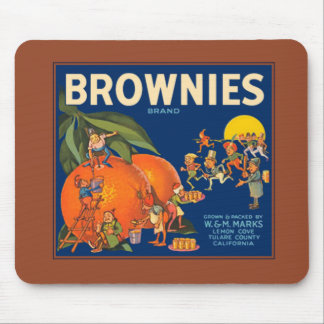Brownies Merk Sinaasappel Krat Label Mousepad Muismat