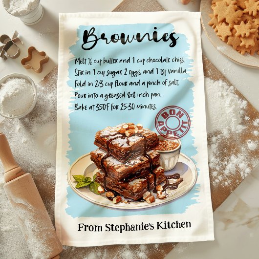 Brownies recept gepersonaliseerd theedoek