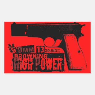 Browning Hi-Power Rechthoekige Sticker