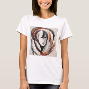 Brownish Abstract Elegant Gezicht T-shirt