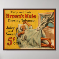 Brown's Mule kauwen Tabak Advertentie