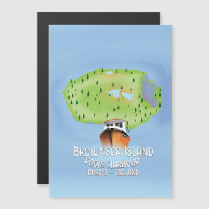 Brownsea Island map, Poole, dorset, Engeland.