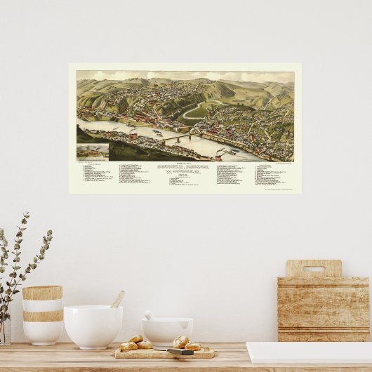 Brownsville, PA Panoramic Map - 1883 Poster (Keuken)