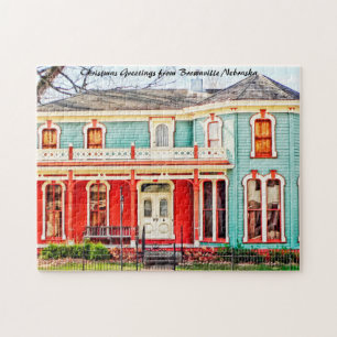 Brownville Nebraska.Kerstgroeten Legpuzzel