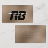 Browny Beige Black Monogram Manager Carte de visit (Devant / Derrière)
