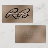 Browny Black White Monogram Manager Visitekaartje (Voorkant / Achterkant)