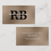 Browny Black White Monogram Manager Visitekaartje (Voorkant / Achterkant)