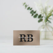 Browny Black White Monogram Manager Visitekaartje (Staand voorkant)