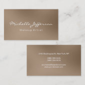 Browny Maquillage Carte de visite de script (Devant / Derrière)