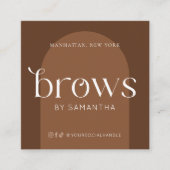 Brows Aftercare Kaarten Modern Boho Terracotta Vierkante Visitekaartje (Voorkant)