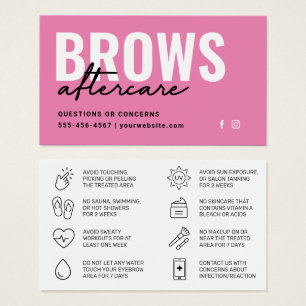 Brows Aftercare PMU Brow Instructions Kaart
