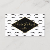 Brows en wimpers Microblading Wit/Zwart/Goud Visitekaartje (Voorkant)