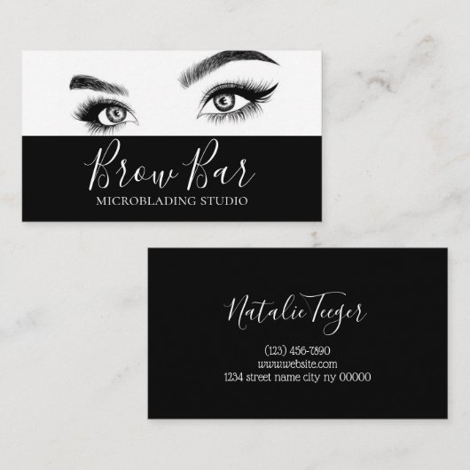 Brows & Lashes Microblading, Eyelash Extensions Bu Visitekaartje (Voorkant / Achterkant)