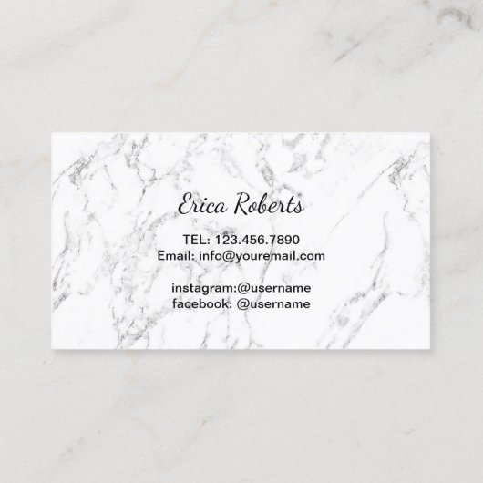 Brows Make-up Artiest Goud Script Elegant Marmer Visitekaartje (Achterkant)