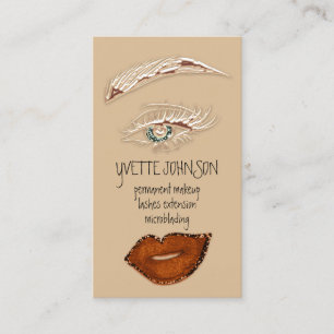 Brows Makeup QRCode Logo Roze Lips Green Eyelash Visitekaartje