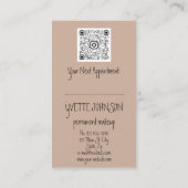 Brows Makeup QRCode Logo Roze Lips Skinny Eyelash Visitekaartje (Achterkant)