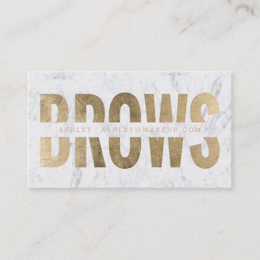 Brows snijdt moderne faux gouden tipografie uit visitekaartje (Voorkant)