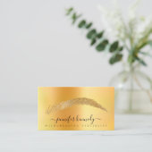 Brows Specialist Gold Foil Metallic Microblading Visitekaartje (Staand voorkant)