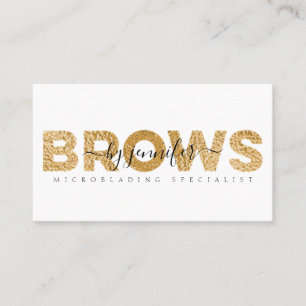 Brows Specialist Gold Foil Typography Modern Visitekaartje