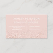 Brows typografie roos goud glitter blush roze visitekaartje (Achterkant)