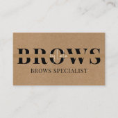 Brows Typografie Wenkbrauw Salon Foto Luxe Visitekaartje (Voorkant)