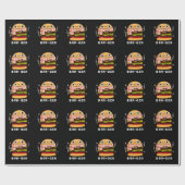 Brr-ger Funny Freezing Burger Pun Dark BG Cadeaupapier (Vlak)