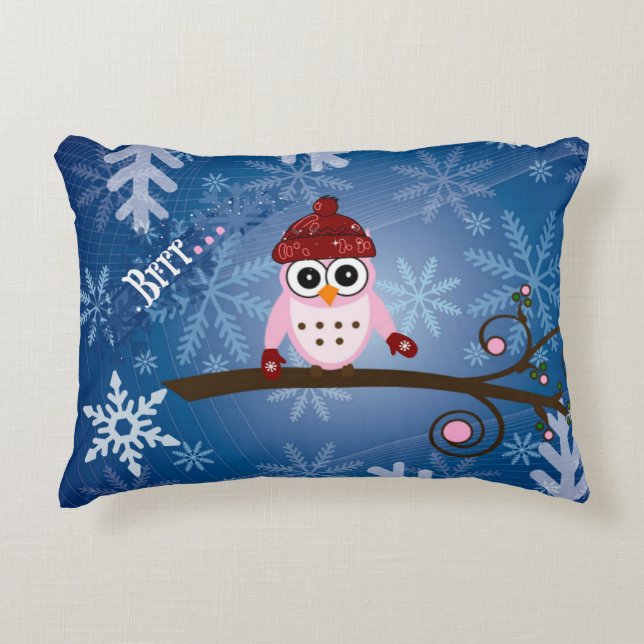 Brr... Roze boomkorren, Snowflake Design Accent Kussen (Voorkant)