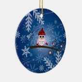 Brr... Roze boomkorren, Snowflake Design Keramisch Ornament (Rechts)