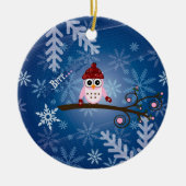 Brr... Roze boomkorren, Snowflake Design Keramisch Ornament (Voorkant)