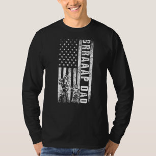 Brrap Papa Amerikaanse vlag Dirt Bike Motorcross F T-shirt