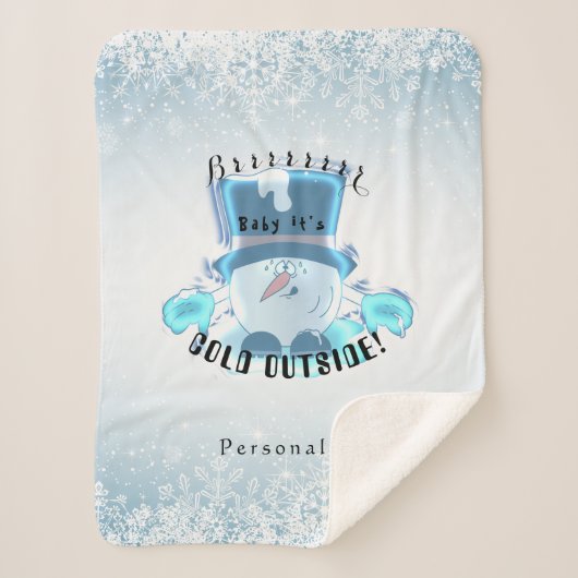 Brrr, Baby Het is buiten koud Sherpa Deken (Voorkant)