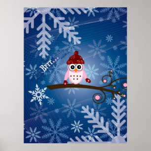 Brrr...Roze Uil Poster