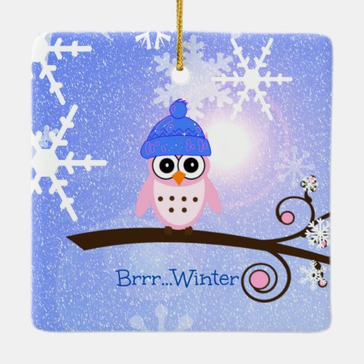 Brrr...Winter, Mr Hoot Owl, Keramisch Ornament (Achterkant)