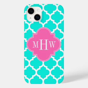 Brt Aqua Wht Moroccan #5 HotPink2 Initiaal Monogra Case-Mate iPhone 14 Plus Hoesje