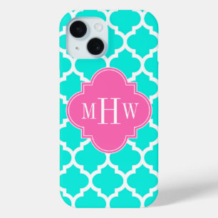 Brt Aqua Wht Moroccan #5 HotPink2 Initiele Monogra